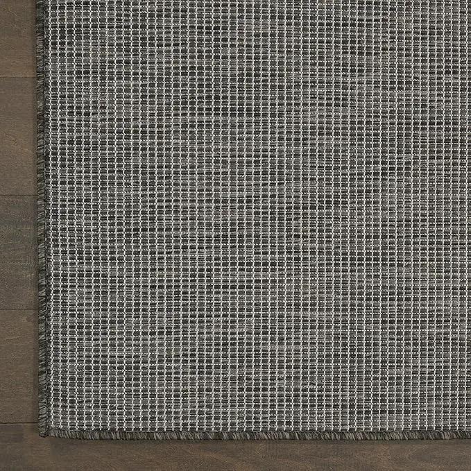 Nourison Positano Indoor/Outdoor Charcoal 3' x 5' Area Rug, Easy Cleaning, Non Shedding, Bed Room, Living Room, Dining Room, Backyard, Deck, Patio (3x5) by GreenHaven Gardens