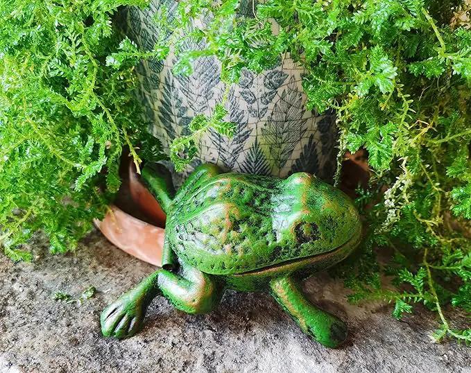 Iron Frog Key Hider - Hide a Key Outdoor - Outside Key Hider - Spare Key Holder, Garden Decoration Frog Statues… by GreenHaven Gardens