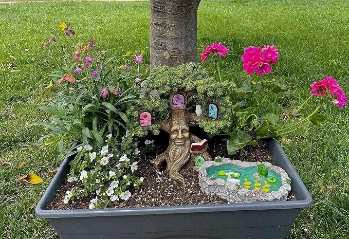 GlitZGlam Duck Pond -Mother and Ducklings! A Miniature Duck Pond for a Miniature Fairy Garden and Miniature Garden Accessories by GreenHaven Gardens