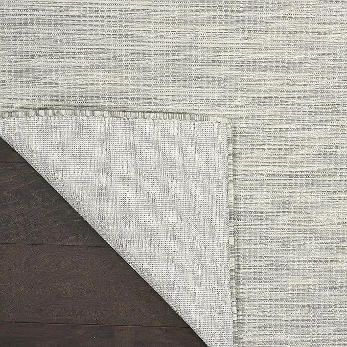 Nourison Positano Indoor/Outdoor Light Grey 2'2" x 10' Area Rug, Easy Cleaning, Non Shedding, Bed Room, Living Room, Dining Room, Backyard, Deck, Patio (2x10) by GreenHaven Gardens