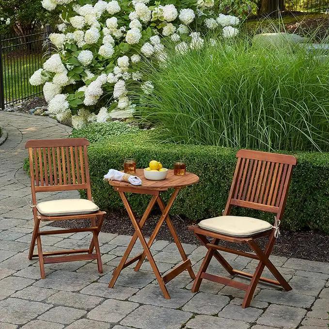Arden Indoor/Outdoor Foam Seat Pad, 2 Pack, 17 x 16, Patio Cushion, Water Repellent, Fade Resistant, Foam Cushion Tan Leala by GreenHaven Gardens