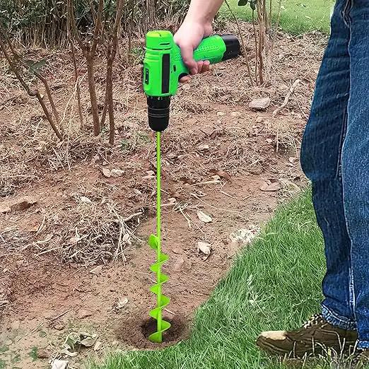 SYITCUN Auger Drill Bit for Planting - 2" X 32" Heavy-Duty Garden Auger Spiral Drill Bit - Bulb Planter Tool & Auger Post Hole Digger - 3/8" Hex Drive Drill by GreenHaven Gardens
