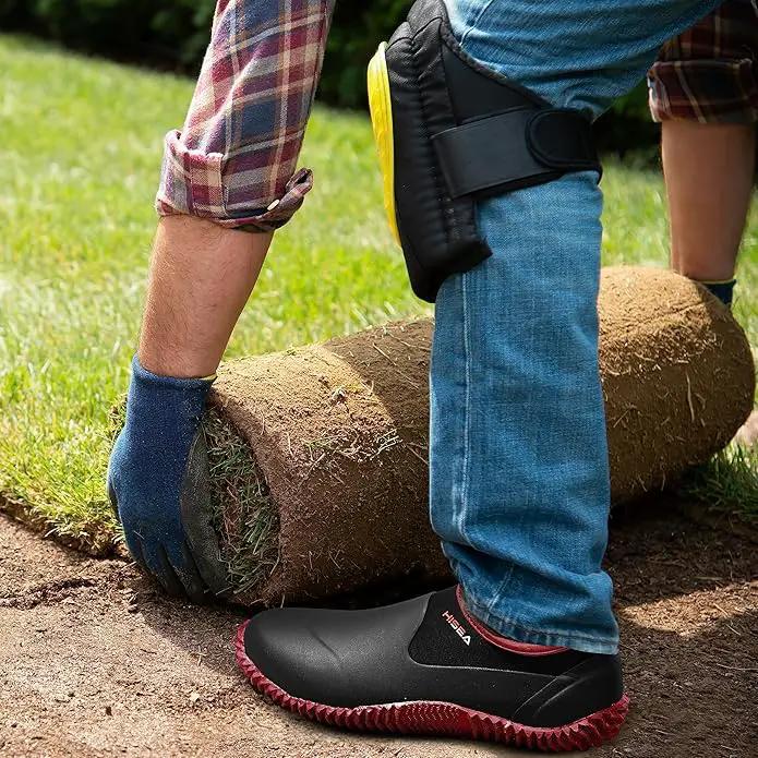 HISEA Unisex Waterproof Garden Shoes, Men's Rubber Rain Boots Women's Ankle Rain Shoes Neoprene Camp Booties Outdoor Slip-On Footwear for Gardening, Farming, Camping, Car Wash, Lawn Care and Yard Work by GreenHaven Gardens