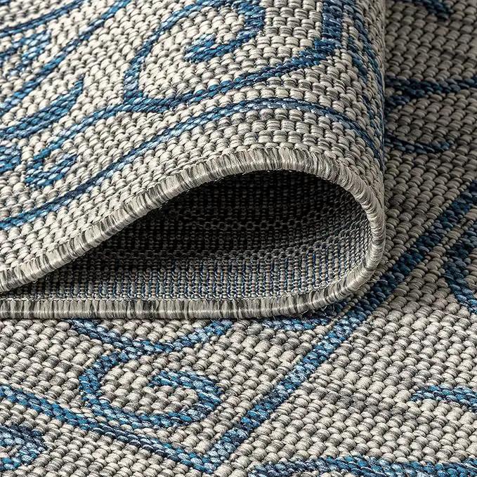 JONATHAN Y SMB106C-9 Charleston Vintage Filigree Textured Weave Indoor Outdoor Area Rug Classic Coastal Easy Cleaning Bedroom Kitchen Backyard Patio Non Shedding, 9 X 12, Gray/Navy by GreenHaven Gardens