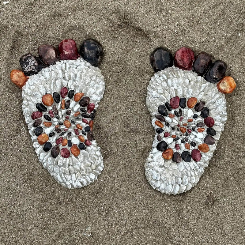 Outdooor Stepping Stones - Decorative Garden Stones for Patio, Deck, Garden or Sidewalk Faux Cobblestone Stepping Stones (Set of 2#B by GreenHaven Gardens