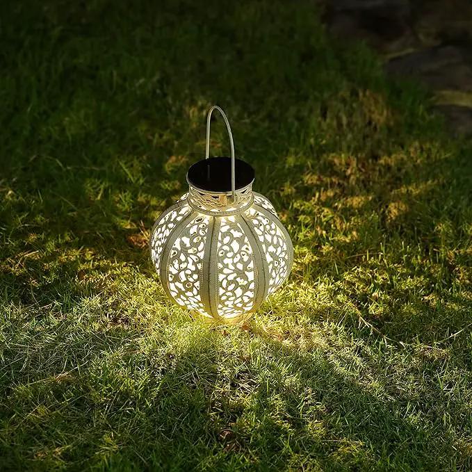 MAGGIFT 2 Pack Hanging Solar Lights for Outside,Solar Lanterns Outdoor Waterproof,Retro Hanging Lantern with Handle for Yard, Garden Decor, Gardening Gifts, Mom Birthday Gift, Beige White by GreenHaven Gardens