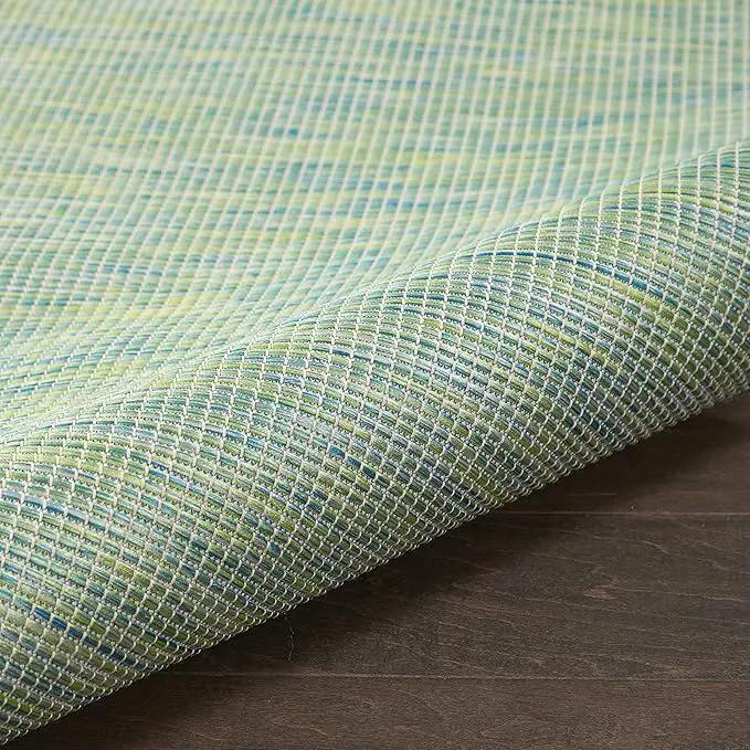 Nourison Positano Indoor/Outdoor Blue/Green 6' x Round Area Rug, Easy Cleaning, Non Shedding, Bed Room, Living Room, Dining Room, Backyard, Deck, Patio (6 Round) by GreenHaven Gardens