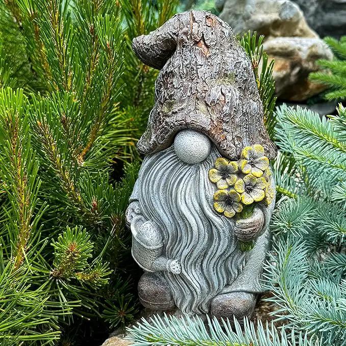 Mood Lab Garden Gnome - Key Hider Gnome Figurine - 9.25 Inch Lawn Statue - for Outdoor or House Decor by GreenHaven Gardens