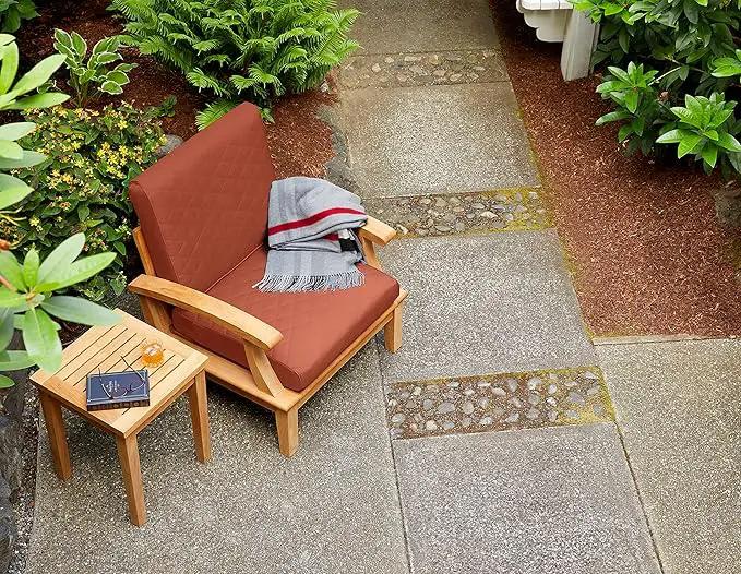 Classic Accessories Montlake FadeSafe Water-Resistant 25 x 22 x 4 Inch Wide Back Patio Quilted Lounge Cushion, Spice by GreenHaven Gardens