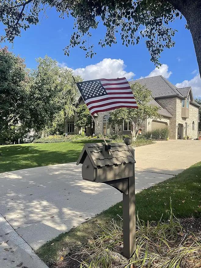 American Flags on Stick - Handheld Spearhead US Flag for 4th of July, Memorial Day Event Decorations - Patriotic Decor for Indoors & Yard - Wooden Stick, Cotton Fabric (12" X 18" - 144 Pack) by GreenHaven Gardens