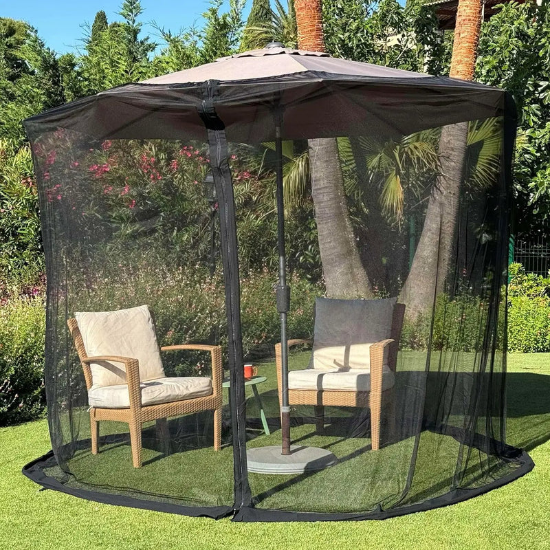 Mosquito Net for Umbrella 9.2 FT | Large Sizes & Fabric Designed for Outdoors | Insect House Screen Netting for Patio, Porch & Garden Terrace | Outside Canopy Bug & Fly Protection Enclosure by GreenHaven Gardens