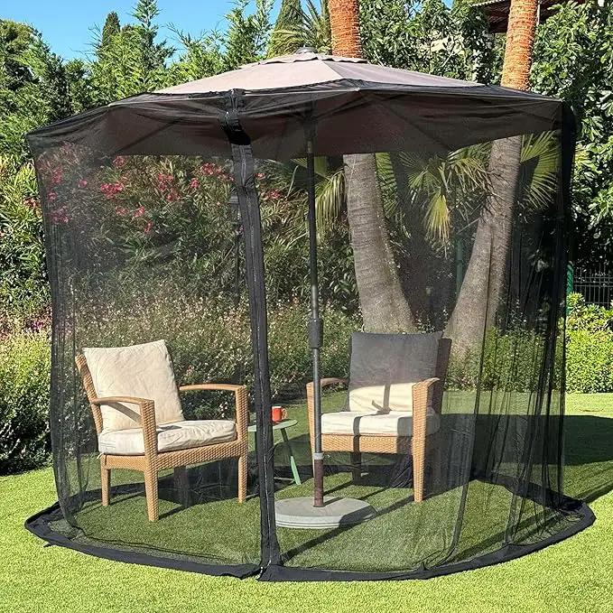Mosquito Net for Umbrella 11 FT | Large Sizes & Fabric Designed for Outdoors | Insect House Screen Netting for Patio, Porch & Garden Terrace | Outside Canopy Bug & Fly Protection Enclosure by GreenHaven Gardens