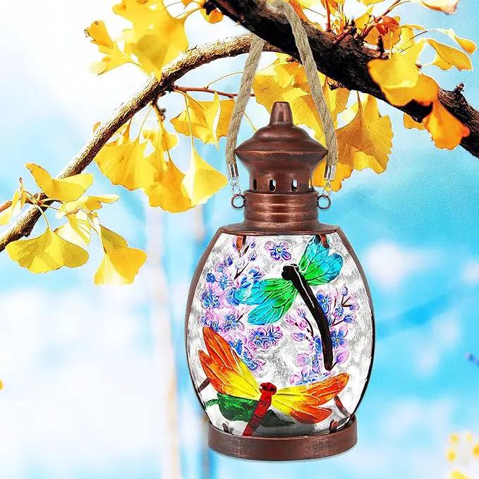 Hanging Solar Lantern Outdoor Waterproof Dragonfly Decor Solar Lights Tabletop Lamp for Outdoor Garden Yard Patio Ornament by GreenHaven Gardens
