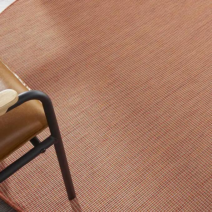 Nourison Positano Indoor/Outdoor Terracotta 6' x Round Area Rug, Easy Cleaning, Non Shedding, Bed Room, Living Room, Dining Room, Backyard, Deck, Patio (6 Round) by GreenHaven Gardens