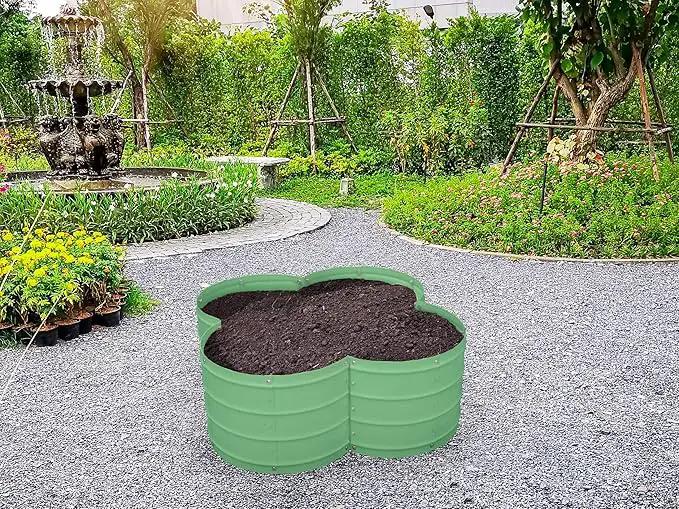 Galvanized Raised Garden Beds Outdoor // 3×3×1 ft Planter Raised Beds for Gardening, Vegetables, Flowers // Large Metal Garden Box (Light Green) // Patented Tool-Free Design by GreenHaven Gardens