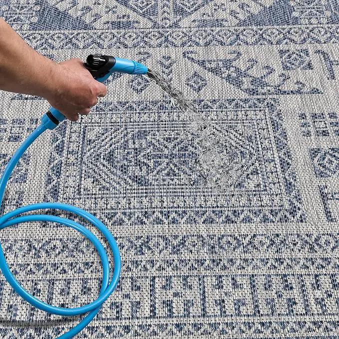 Keen Home Design Terrace Outdoor Area Rug - 8x10 Washable Indoor/Outdoor Rug for Patio, Kitchen, Balcony, Beach, Garden, Deck and Porch, Size: 7'7"x10' by GreenHaven Gardens