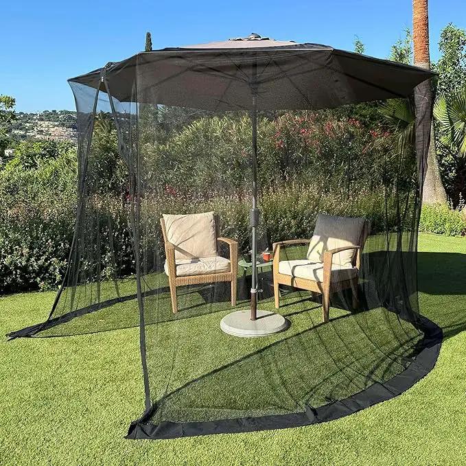 Mosquito Net for Umbrella 11 FT | Large Sizes & Fabric Designed for Outdoors | Insect House Screen Netting for Patio, Porch & Garden Terrace | Outside Canopy Bug & Fly Protection Enclosure by GreenHaven Gardens