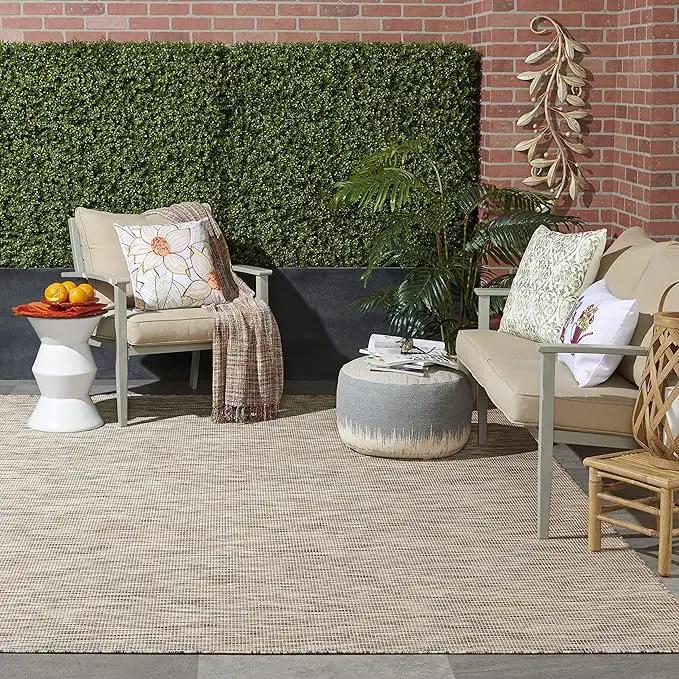 Nourison Home Positano 8' x Round Beige Fabric Modern Area Rug (8' Round) by GreenHaven Gardens
