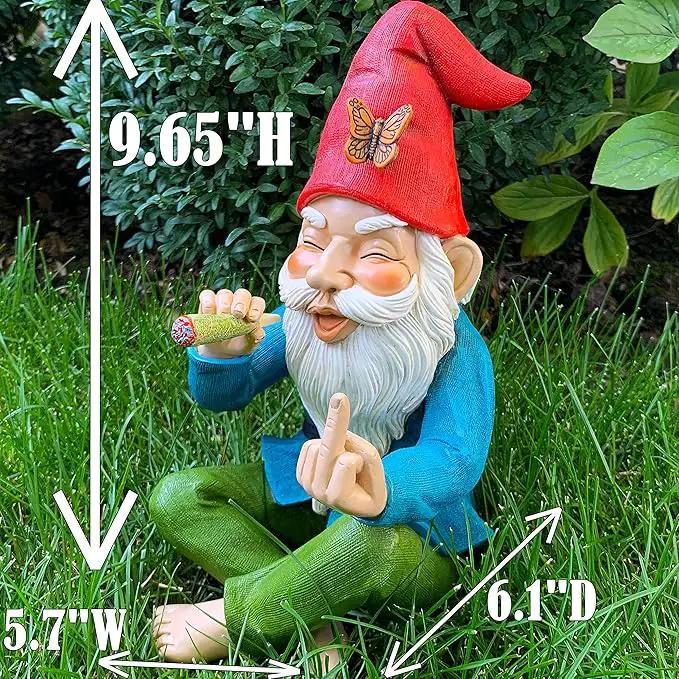 Mood Lab Garden Gnome - Relaxed Gnome - 9.6 Inch Tall Statue Lawn Garden Figurine - for Outdoor or House Decor by GreenHaven Gardens