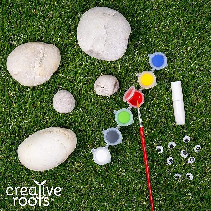 Creative Roots Paint Your Own Rock Pets by Horizon Group USA, 6 Colors, Paint Brush, Wiggly Eyes and Glue Included, Multicolor by GreenHaven Gardens