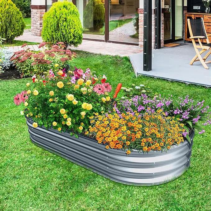 Raised Garden Bed -5×3×1ft Galvanized Planter Box for Outdoor Gardening and Planting, Ideal for Vegetables and Plants by GreenHaven Gardens