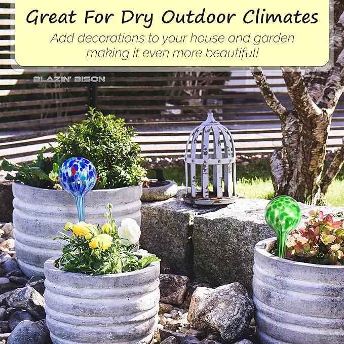 Blazin Automatic Irrigation Drippers Extra Large | Watering Globes for Indoor Plants | House Plant Water Bulb | Up to Two Weeks 2pc Set (Jumbo) by GreenHaven Gardens