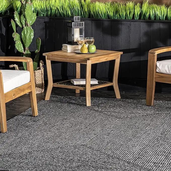 nuLOOM 2' x 16' Solid Hand Braided Indoor/Outdoor Area Rug, Pet-Friendly, High Traffic, Weather Resistant, for Patio, Balcony, Bedroom, Living, Dining Room, Wynn Charcoal by GreenHaven Gardens