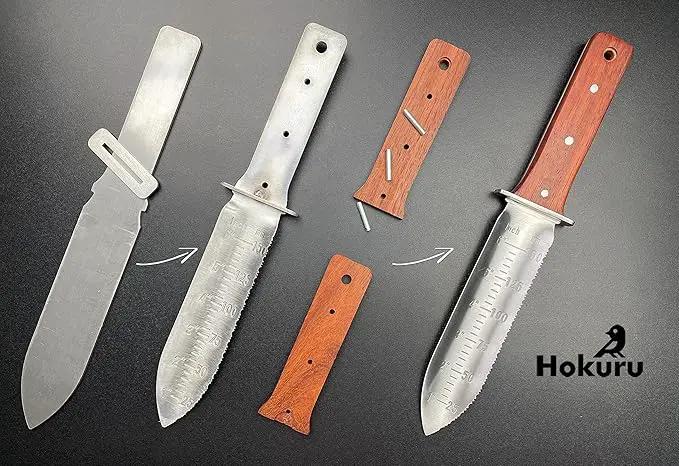 Hori Hori Knife - Landscaping, Digging, Weeding, Cutting, Planting Gardening Tool With Leather Sheath, Stainless Steel Blade and Sharpening Stone by GreenHaven Gardens