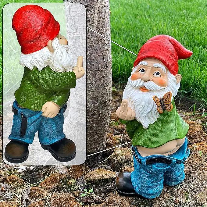 Mood Lab Garden Gnome - Pants Down Gnome - 9.3 Inch Tall Statue Lawn Garden Figurine - for Outdoor or House Decor by GreenHaven Gardens