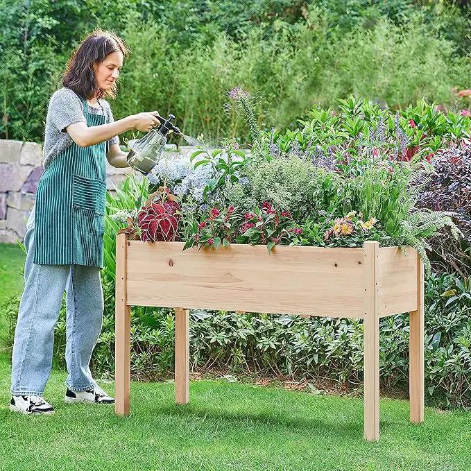 Yaheetech 1pc Raised Garden Bed 48x24x30in Elevated Wooden Horticulture Planter Box with Legs Standing Growing Bed for Gardening/Backyard/Patio/Balcony by GreenHaven Gardens