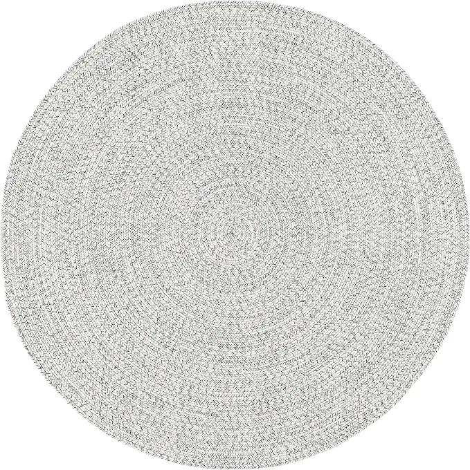 nuLOOM Oval 3' x 5' Solid Hand Braided Indoor/Outdoor Area Rug, Pet-Friendly, High Traffic, Weather Resistant, for Patio, Balcony, Bedroom, Living, Dining Room, Wynn Ivory by GreenHaven Gardens