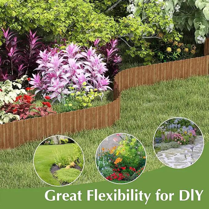 Metal Garden Edging Border, Corrugated Steel Landscaping, DIY for Lawn (Rusty, 6 Inch x 20FT) by GreenHaven Gardens