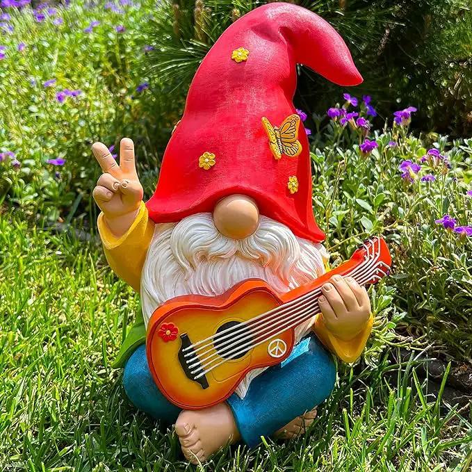 Mood Lab Garden Gnome - Funny Hippie Gnome Figurine - 9.25 Inch Tall Lawn Statue - for Outdoor or House Decor by GreenHaven Gardens