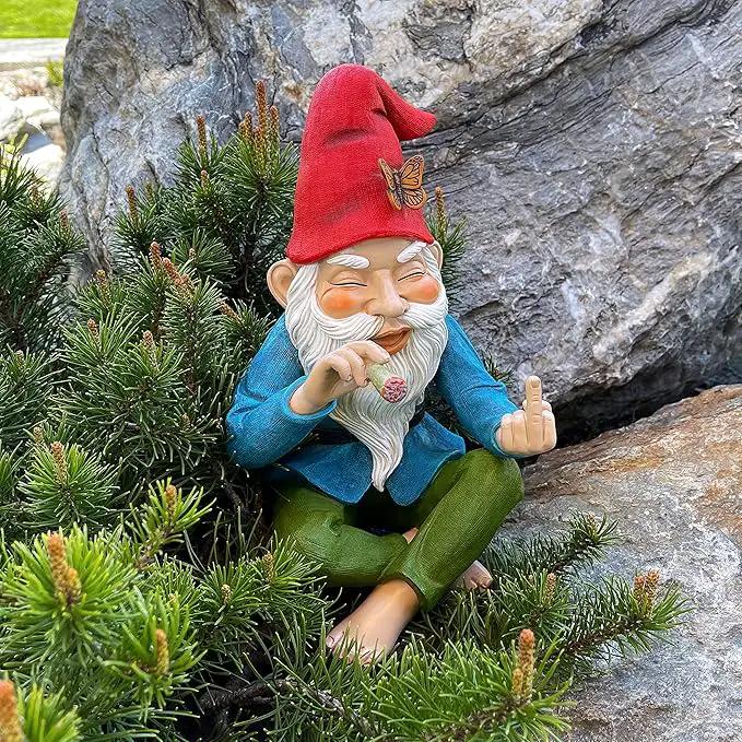 Mood Lab Garden Gnome - Relaxed Gnome - 9.6 Inch Tall Statue Lawn Garden Figurine - for Outdoor or House Decor by GreenHaven Gardens