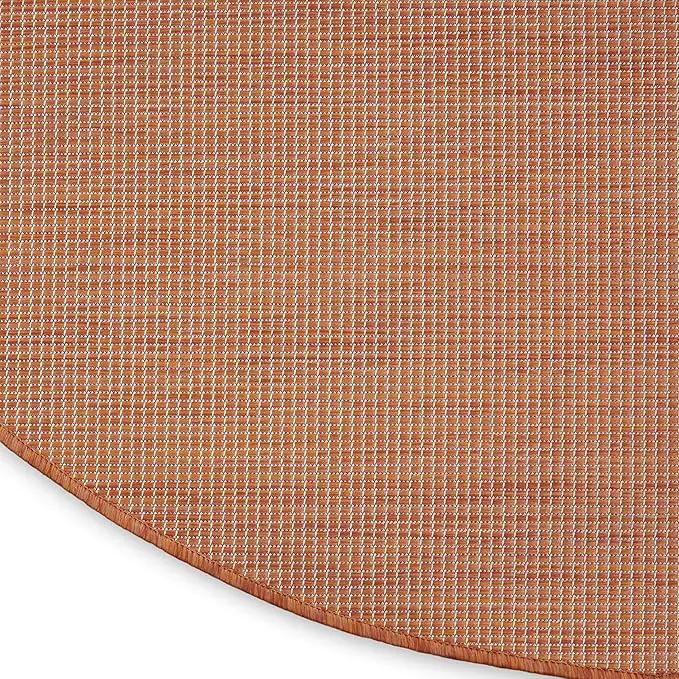 Nourison Positano Indoor/Outdoor Terracotta 6' x Round Area Rug, Easy Cleaning, Non Shedding, Bed Room, Living Room, Dining Room, Backyard, Deck, Patio (6 Round) by GreenHaven Gardens