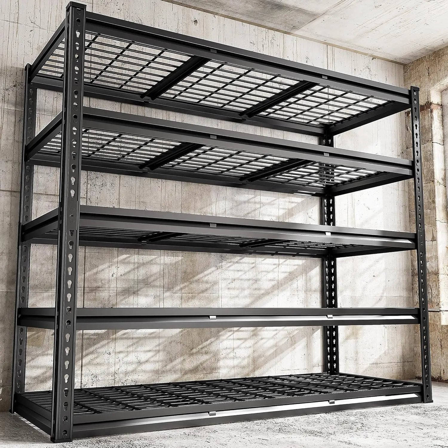 REIBII 48" W Garage Shelving 3000LBS Metal Shelving Heavy Duty Storage Shelves Adjustable Metal Shelf Industrial Pantry Shelves for Warehouse Garage Basement 48" W x 24" D x 72" H by GreenHaven Gardens