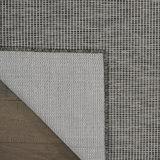 Nourison Home Positano Charcoal 8' x 10' Area Rug, Modern, Solid, Indoor/Outdoor, Easy Cleaning, Non Shedding, Bed Room, Living Room, Deck, Backyard by GreenHaven Gardens