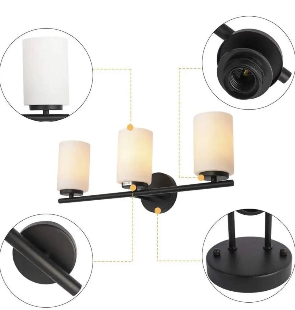 PUUPA 3 Light Bathroom Vanity Light, Modern Interior Black Farmhouse Industrial by Selzalot