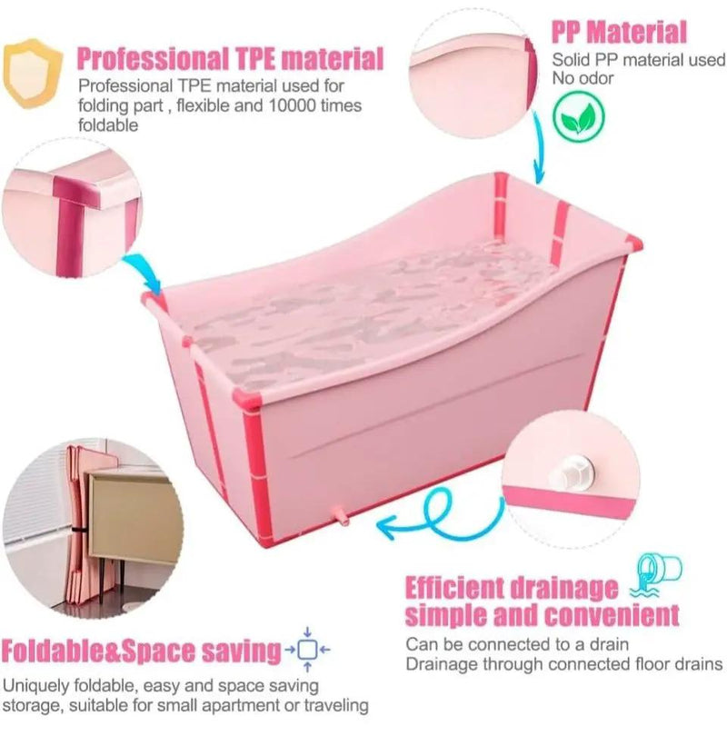 Joyingbaby Large Foldable Bathtub for Toddler Collapsible Baby Bathtub Portable Bath tub Lightweight for Children Twins Petite Adult by Selzalot