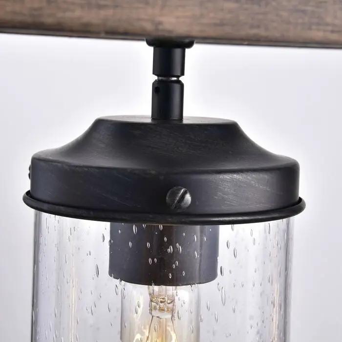4 Light Adjustable Dimmable Rectangle Chandelier with Wrought Iron Accents by HomePacific