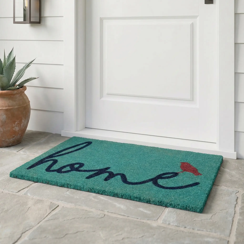 A Bird Perched on Home Coir Doormat by Fab Habitat