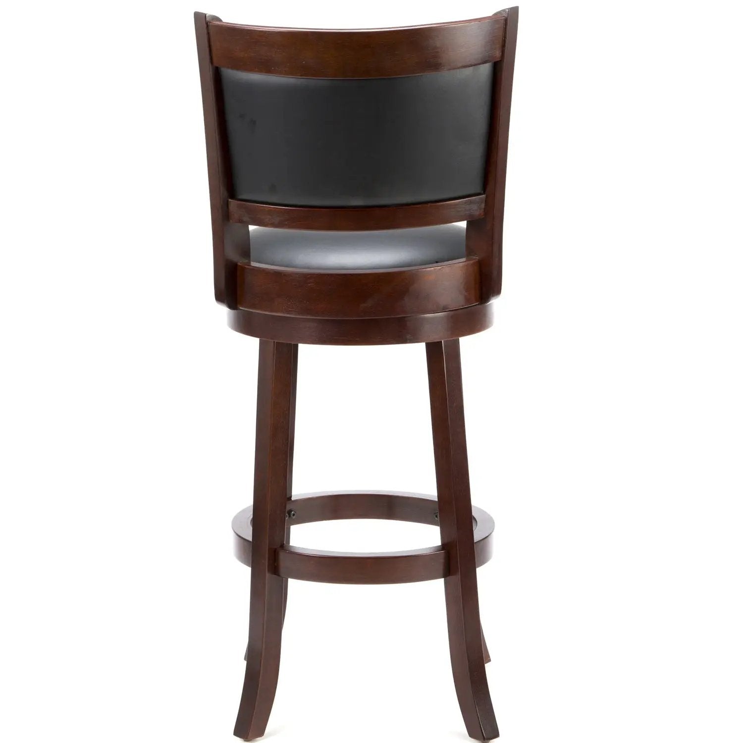 Cherry 29-inch Solid Wood Bar Stool with Faux Leather Swivel Seat by HomePacific