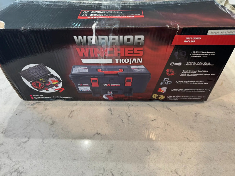 Trojan Portable 12v Electric Winch 4,000lbs - ATV/UTV Winch with Synthetic Rope, Easy to Carry, No Installation – Ideal for Truck, Off by Selzalot