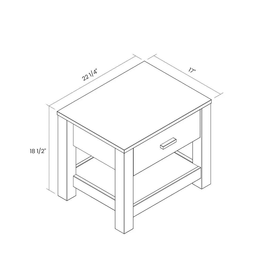 FarmHouse Traditional Rustic Acacia 1 Drawer Nightstand by HomePacific