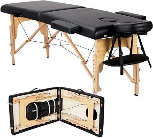 Black Adjustable Portable Massage Folding Table by HomePacific
