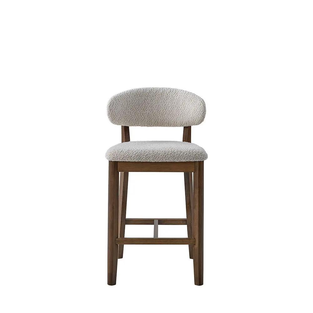 ACTU Counter Stools Set of 2, 26” Upholstered Bar Stools, Solid Wood, Mid-Century Modern by ACTU FURNITURE