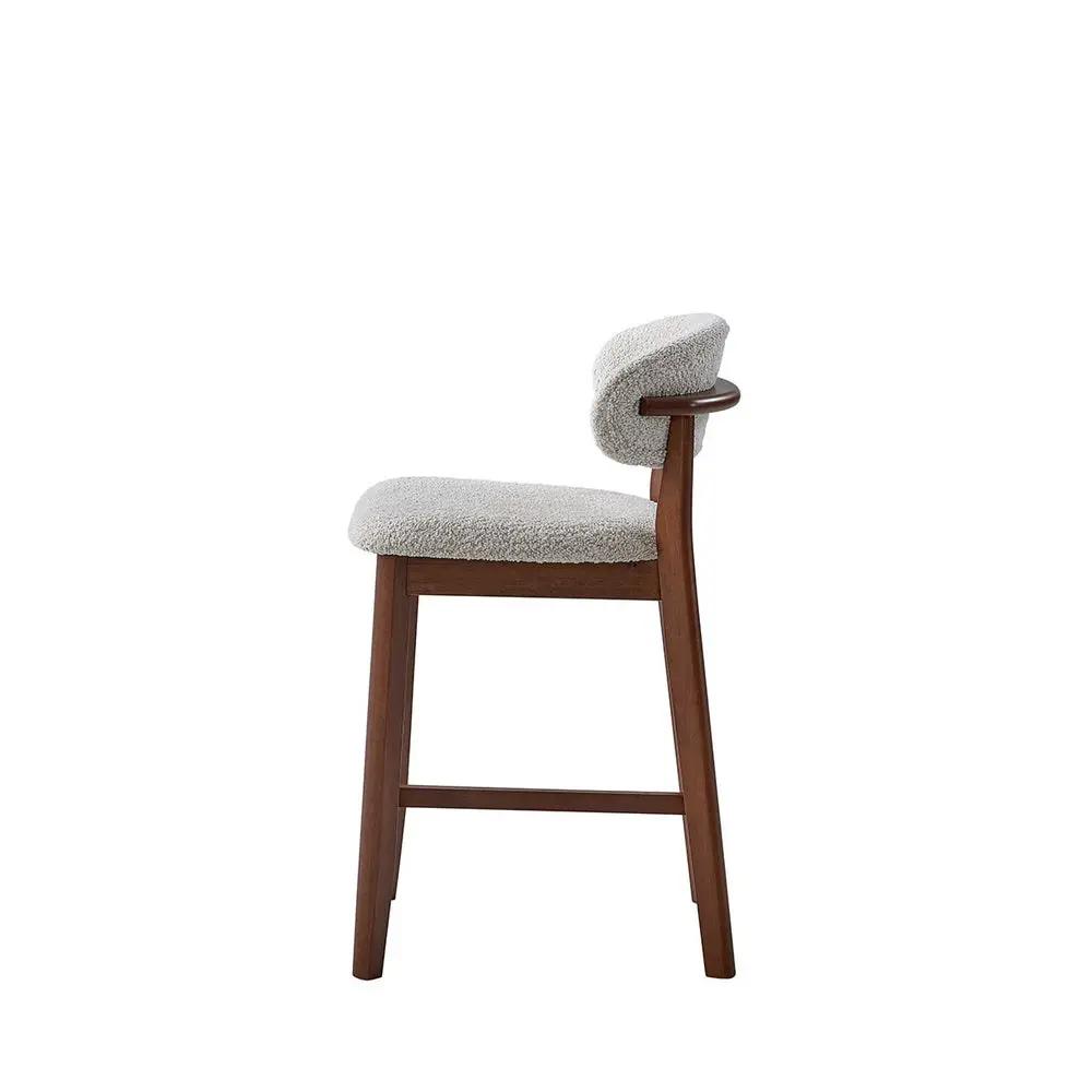 ACTU Counter Stools Set of 2, 26” Upholstered Bar Stools, Solid Wood, Mid-Century Modern by ACTU FURNITURE