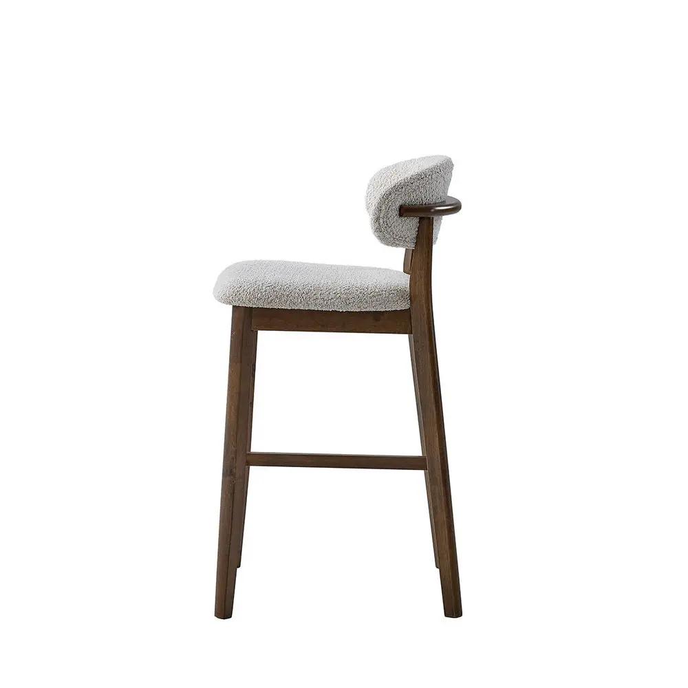 ACTU Bar Stools Set of 2, 30” Upholstered Bar Height Stools, Solid Wood, Mid-Century Modern by ACTU FURNITURE