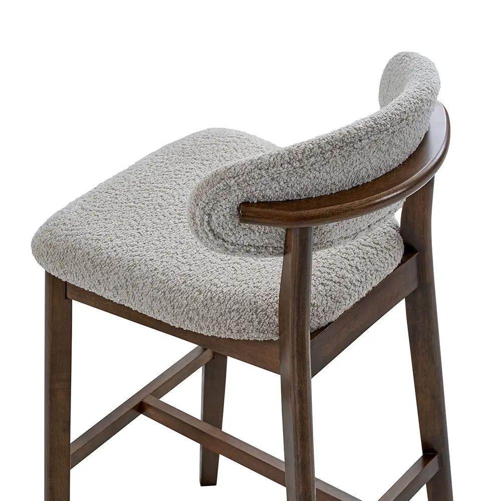 ACTU Bar Stools Set of 2, 30” Upholstered Bar Height Stools, Solid Wood, Mid-Century Modern by ACTU FURNITURE