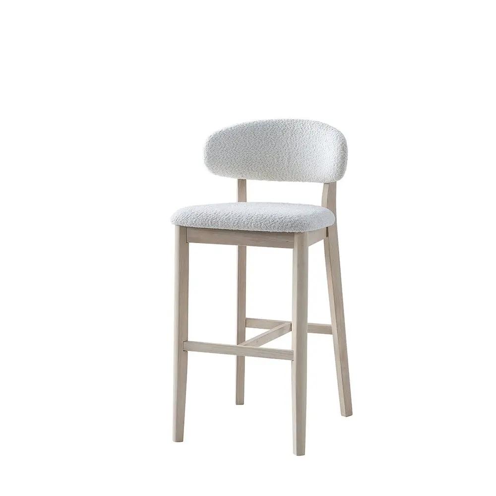 ACTU Bar Stools Set of 2, 30” Upholstered Bar Height Stools, Solid Wood, Mid-Century Modern by ACTU FURNITURE